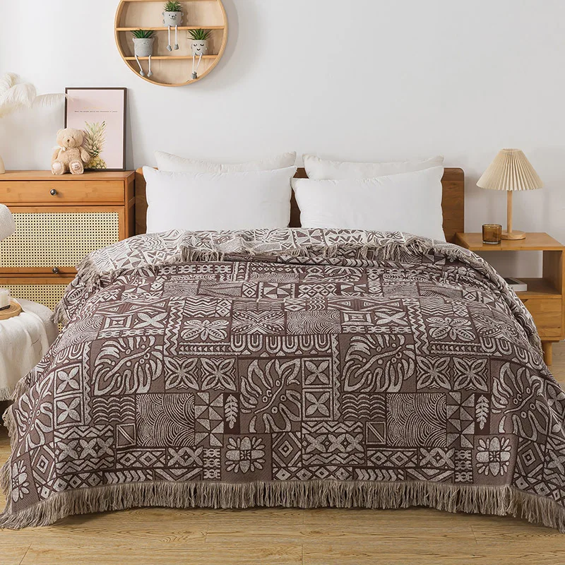 コットン製ベッドスプレッド、4層のモスリンガーゼタオルカバー - Muslin Cotton Bedspread のレビューと価格
